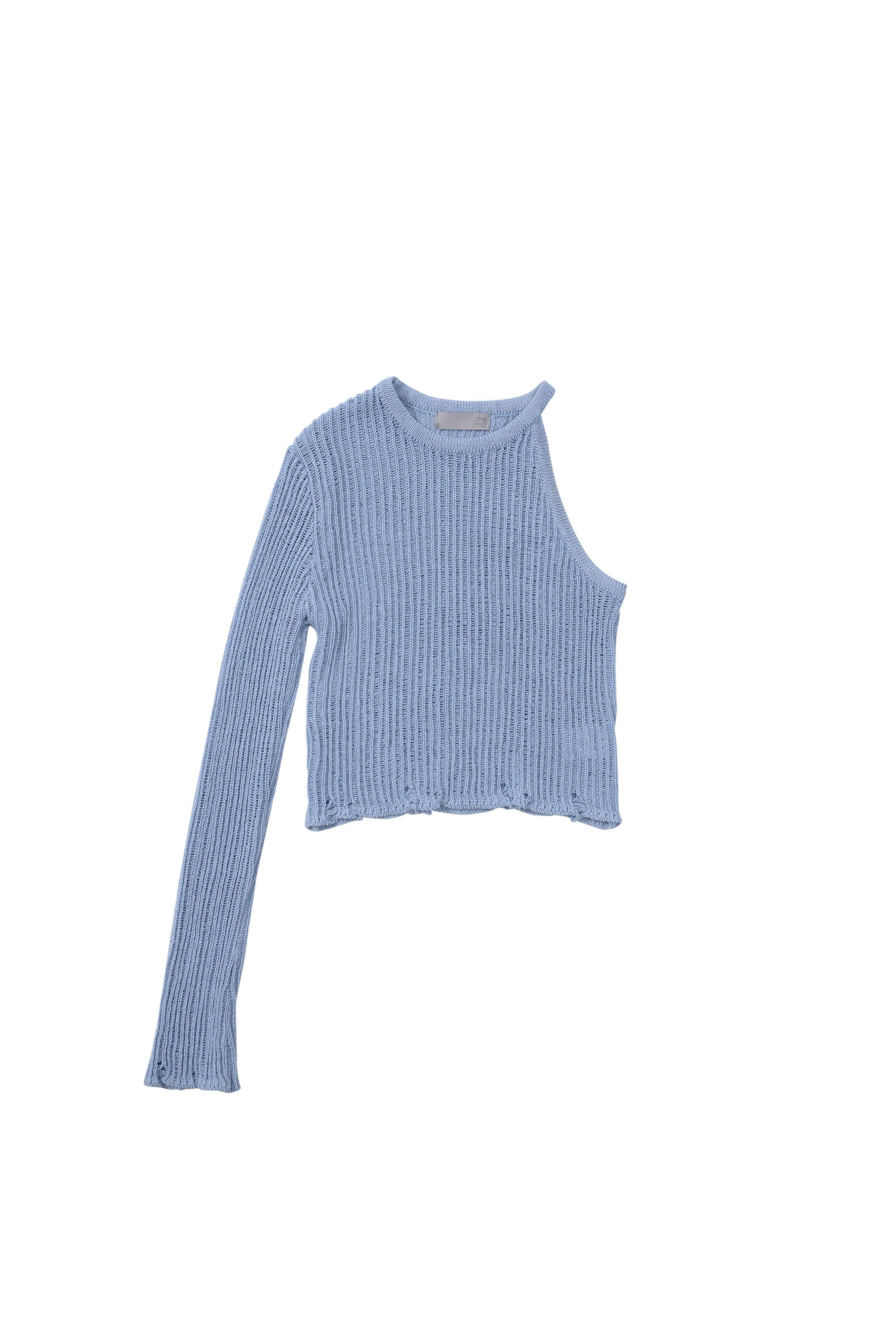 BLY UNBALANCE SLEEVE KNIT TOP (2 COLORS)