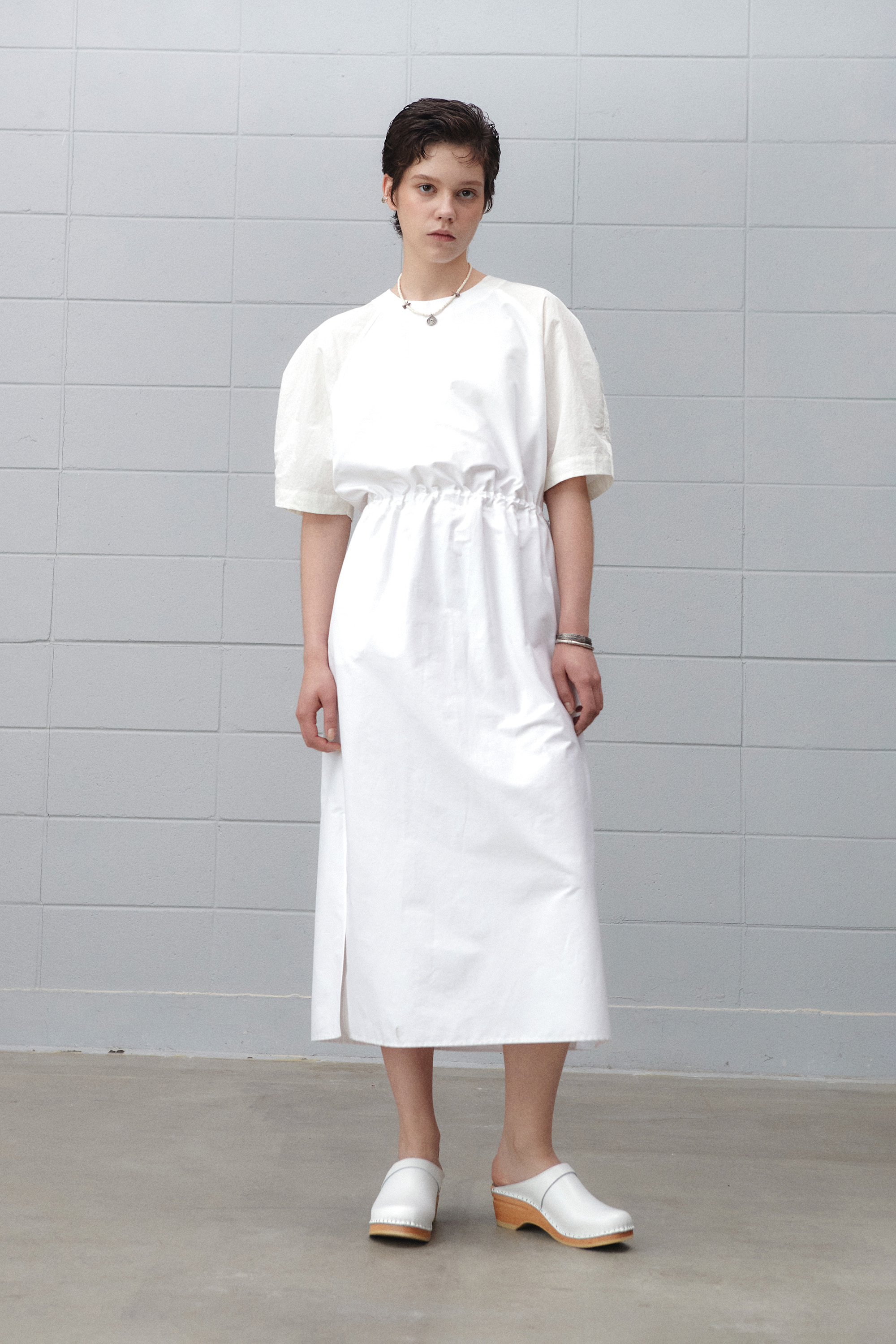 BEKASIN NYLON DRESS WHITE
