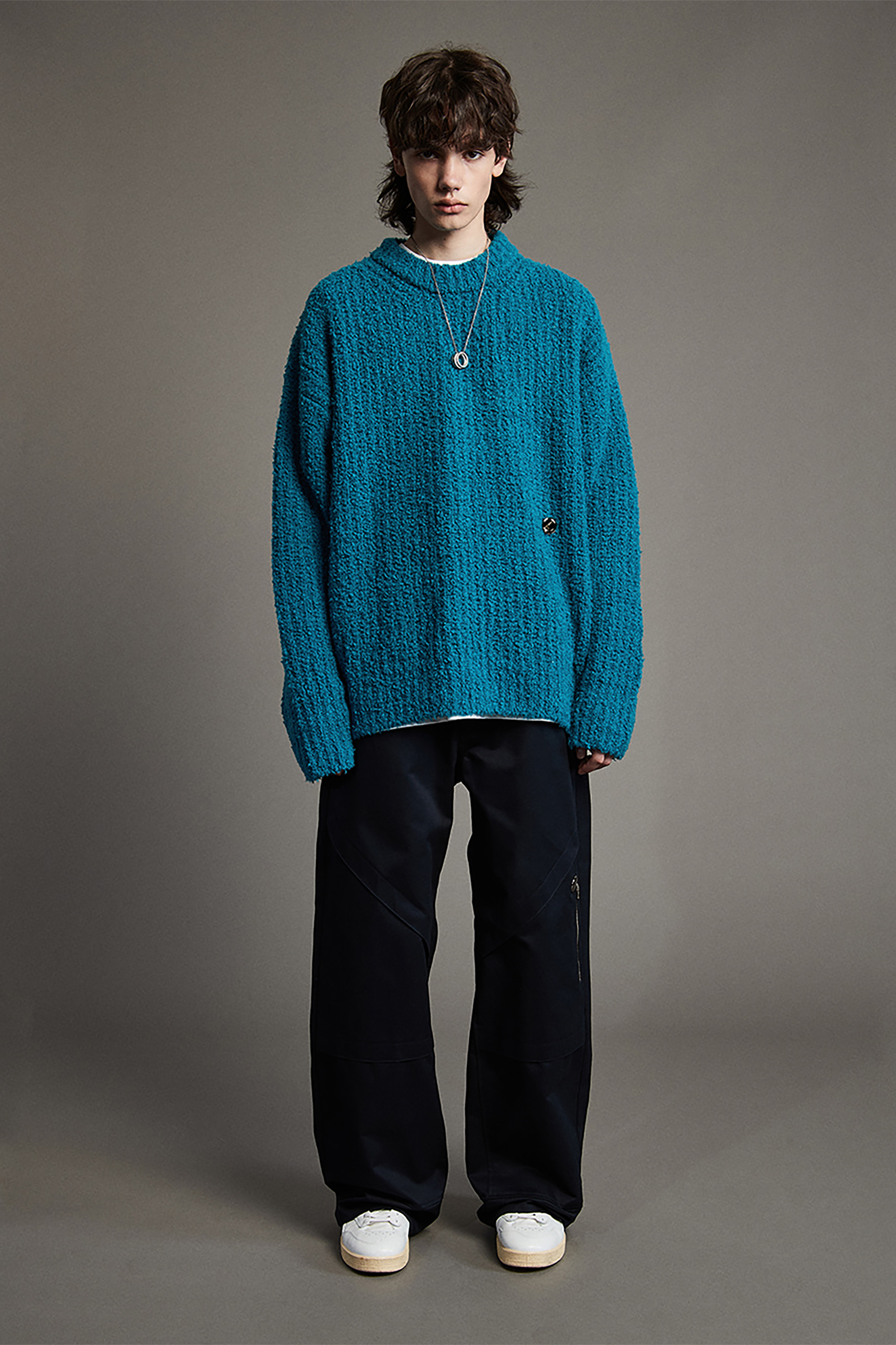 BRITISH PULL OVER KNIT_BLUE
