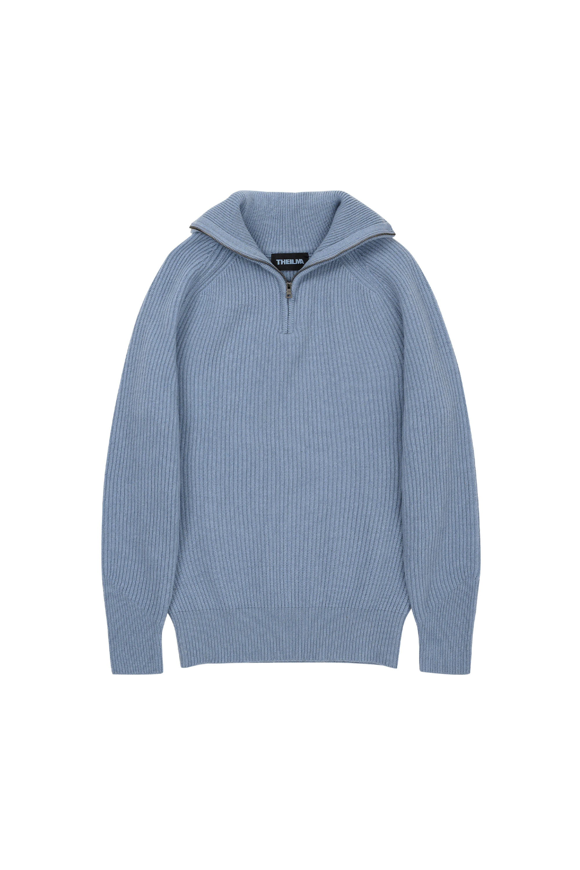 FORD HALF ZIP-UP KNIT TOP_SKY BLUE