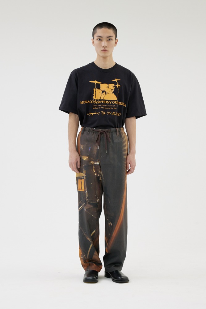 RELAXED PRINT COMFORT PANTS BROWN