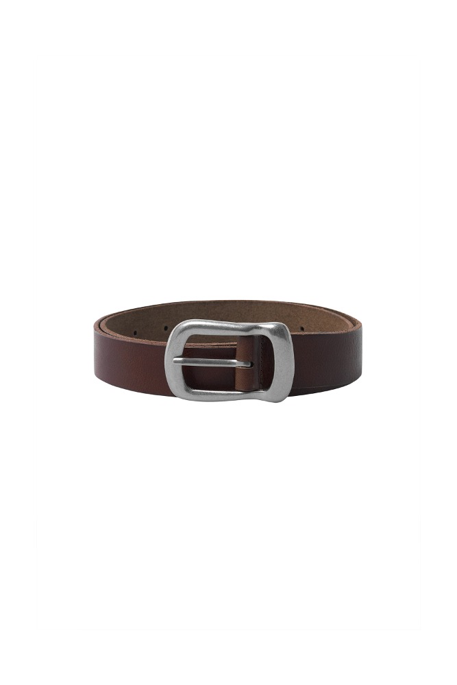 MOSS LEATHER BELT BROWN