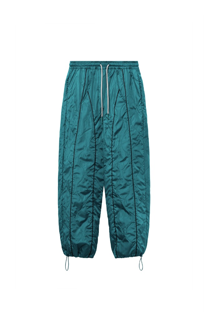 XAVIER QUILTED PANTS turquoise