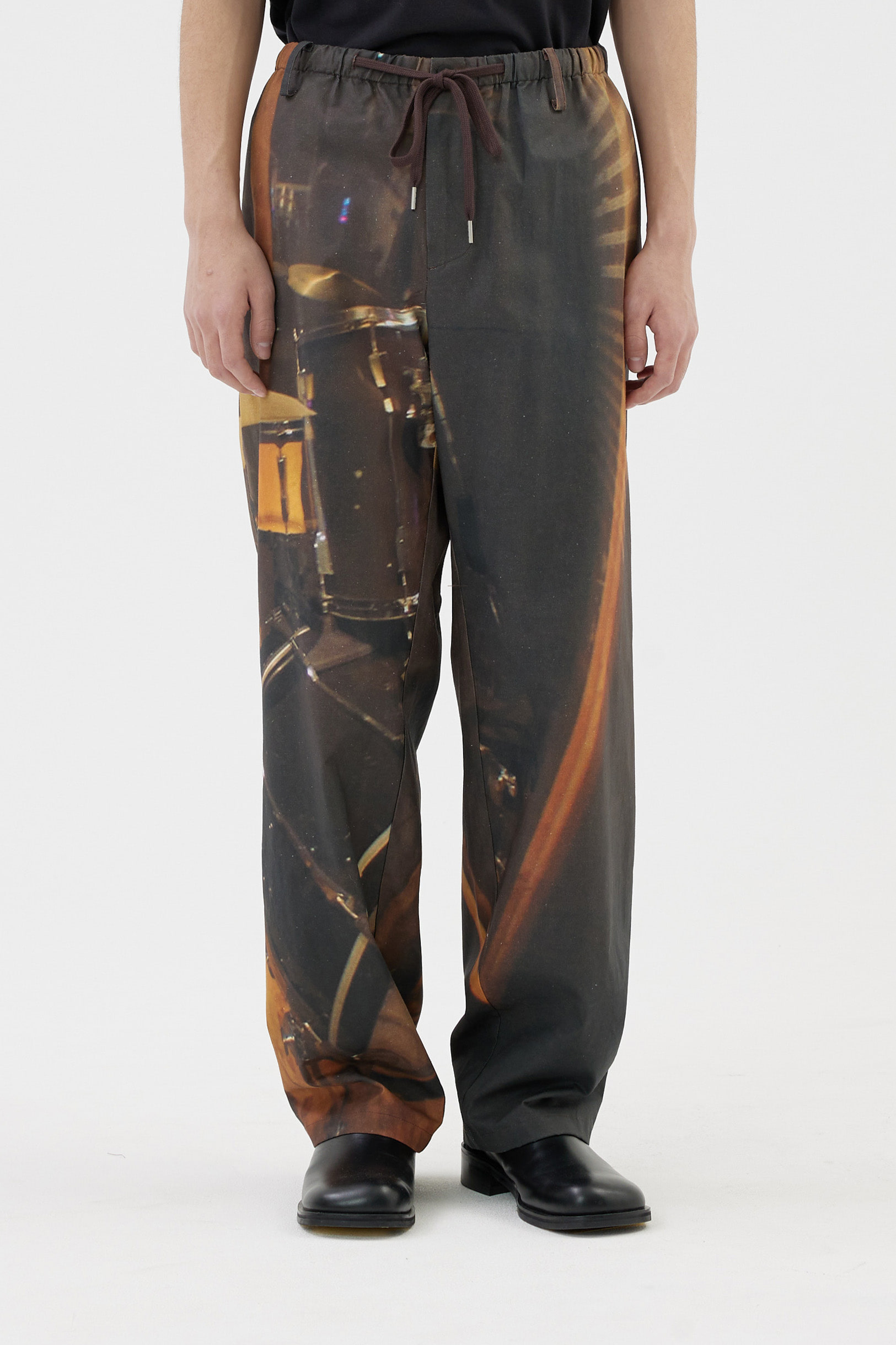 RELAXED PRINT COMFORT PANTS BROWN