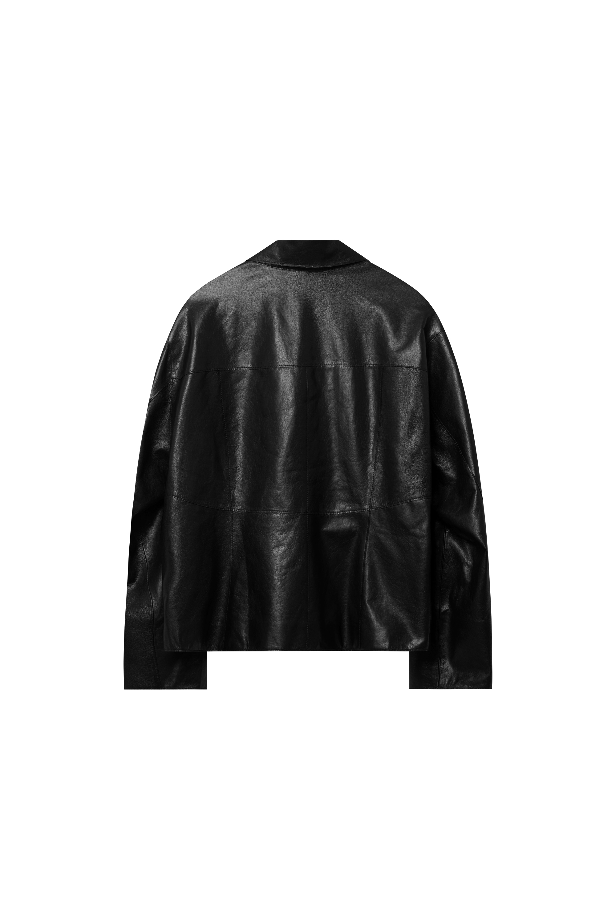 BEAN CURVED LINE LEATHER JACKET