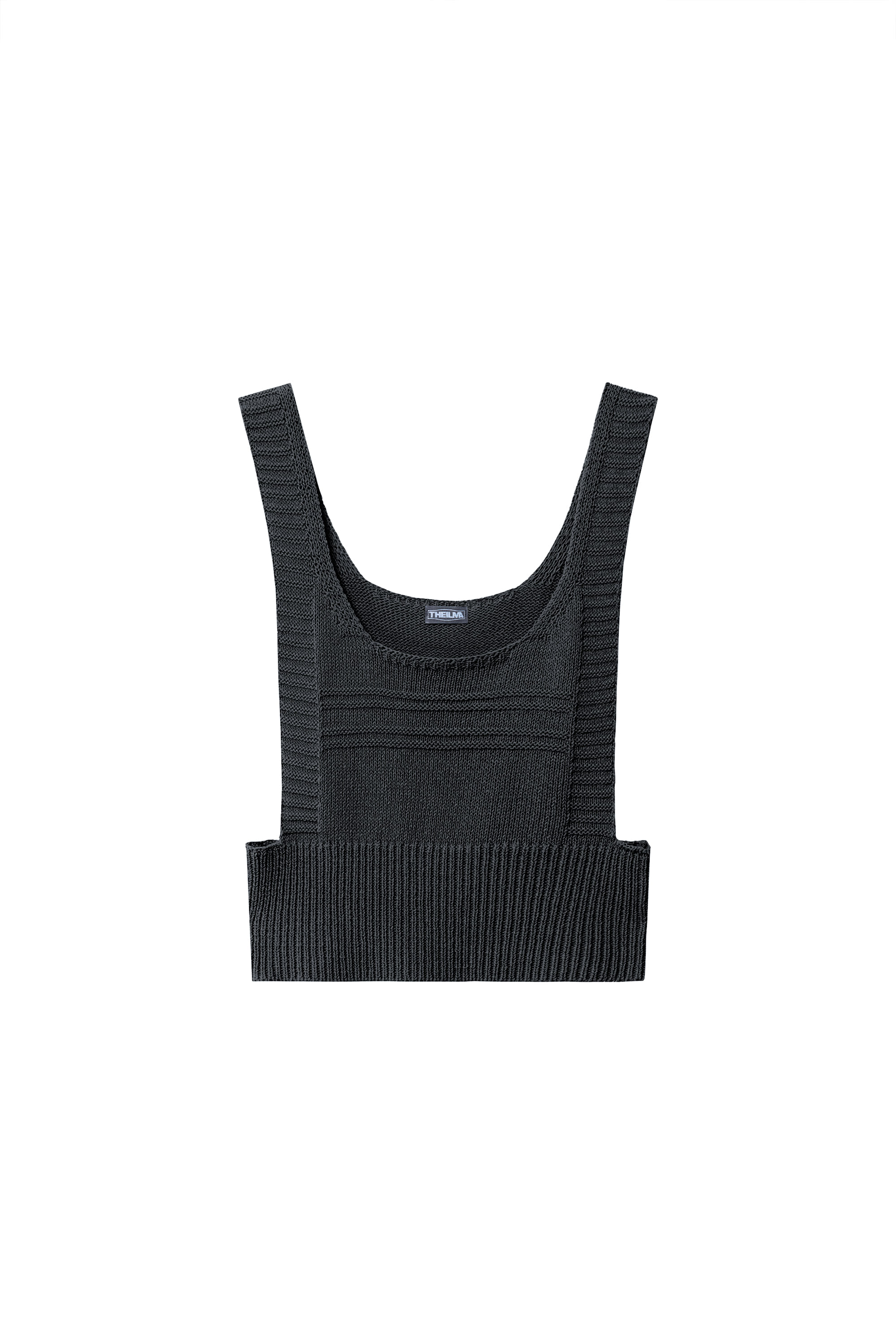 ODE LAYERED KNIT TOP CHARCOAL